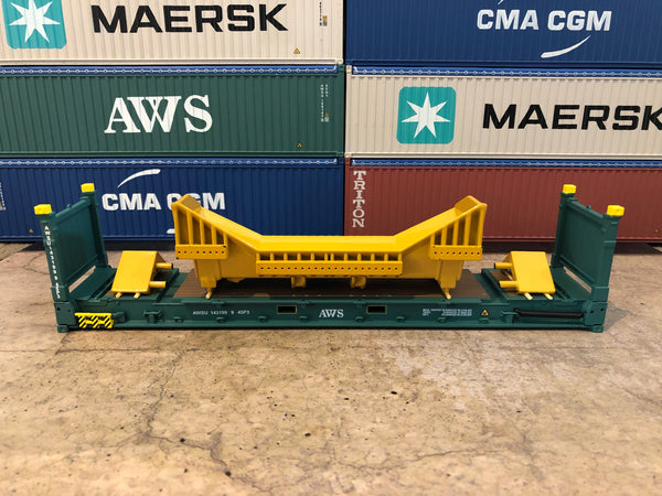 AWS 40' 9'6 Flat Rack. 1/50 scale diecast model.