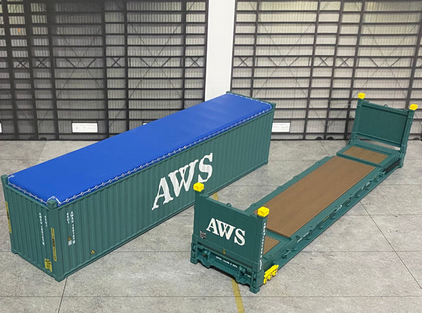 1/50 SCALE 40 9'6 Open Top Container AND Flat Rack Set.... SAVE$$$
