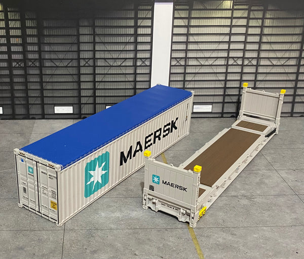1/50 SCALE 40 9'6 Open Top Container AND Flat Rack Set.... SAVE$$$